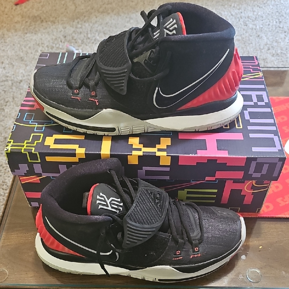 Nike Kids Black and Red High-Top Sneakers